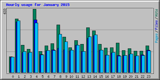 Hourly usage for January 2015